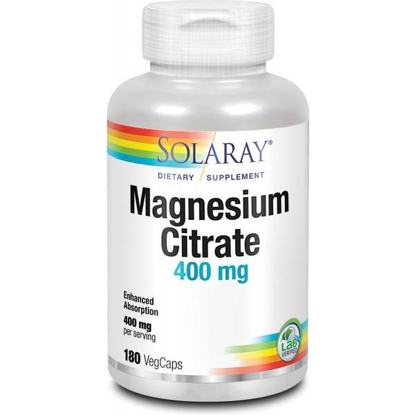 Solaray Big Magnesium Citrate 180 Vcaps - Complemento a base de magnesio