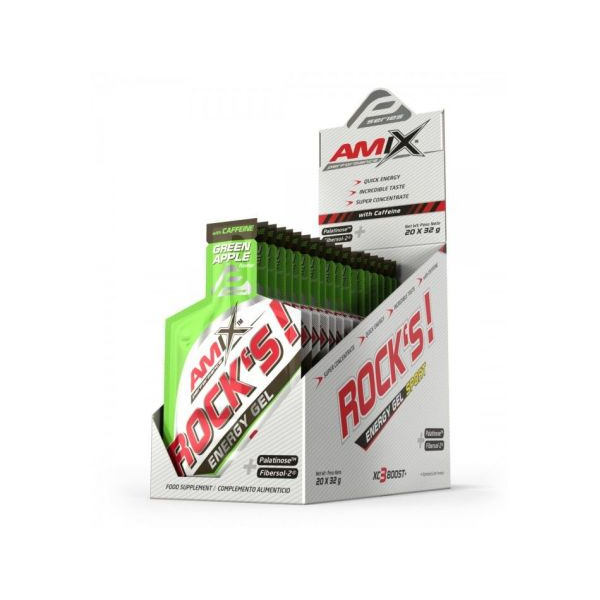 Amix Performance Energy Rock´s Gel Con Cafeína - 20 geles x 32 gr