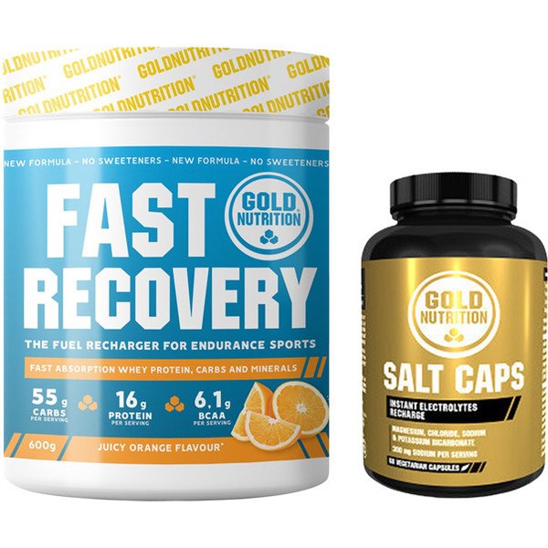 Pack REGALO GoldNutrition Fast Recovery 600 gr + Salt Caps - 60 Vcaps
