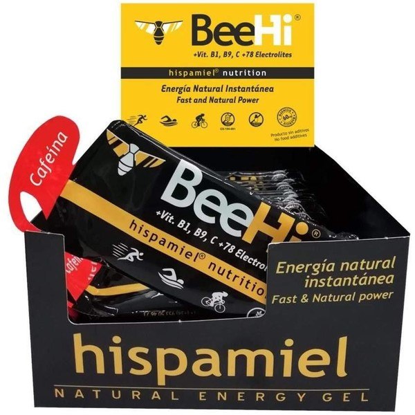 Hispamiel Beehi Caffeine Gel / 24 Gels x 40 Gr - Instant Energy