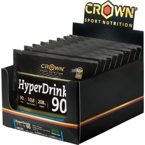 Crown Sport Nutrition Hyperdrink 90 - 8 enveloppen x 93,1 gr / hoog in koolhydraten en extra natrium