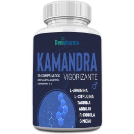 Denipharma Kamandra - 30 Comprimdos - Vigorizante Masculino De Alta Eficacia - 1 Comprimido Al Día - L-arginina - L-citrulina -