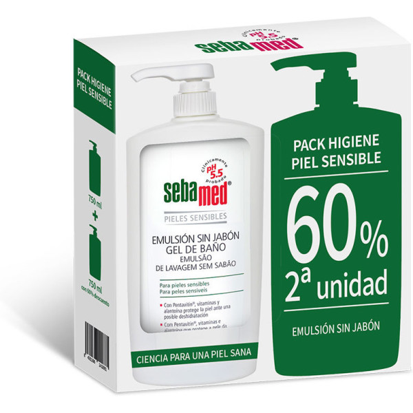 Sebamed Emulsie Zonder Zeep Badgel 2 X 750 Ml Unisex