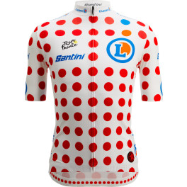 Santini Maillot M/c Tour De France Fan Line Blanco-rojo T.m