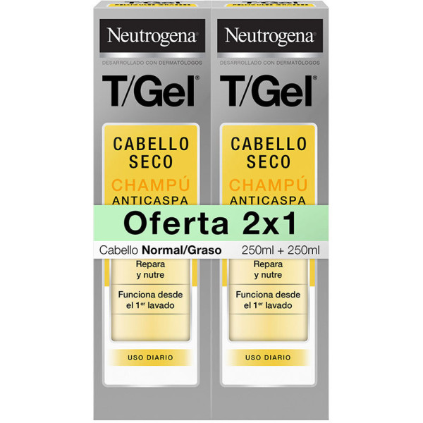 Neutrogena Tgel Anti-roos Shampoo Normaal-droog Lot 2 X 250 Ml Unisex