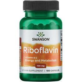 Swanson Riboflavina Premium Vitamina B2 100 Mg 100 Cápsulas De 100mg
