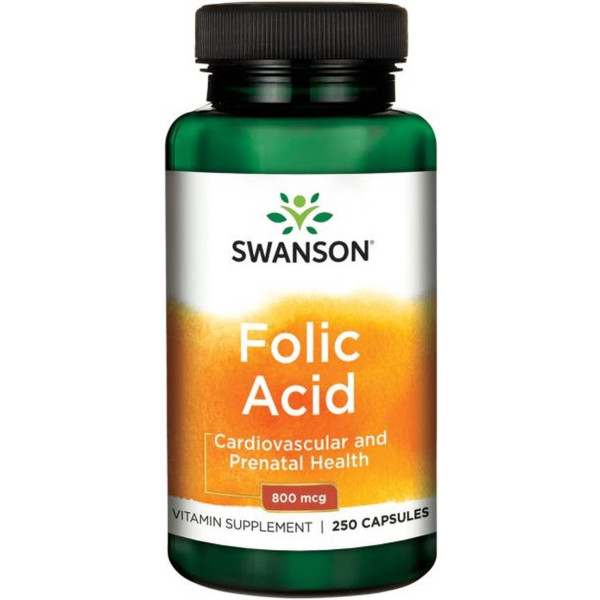Swanson ácido Fólico. 800 Mcg 250 Cápsulas