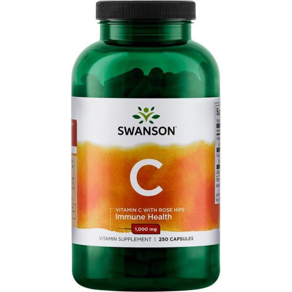 Swanson Vitamina C Con Extracto De Escaramujo 1000 Mg 250 Cápsulas