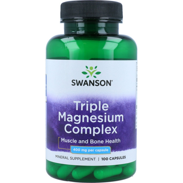 Swanson Complejo Triple De Magnesio. 400 Mg 100 Cápsulas