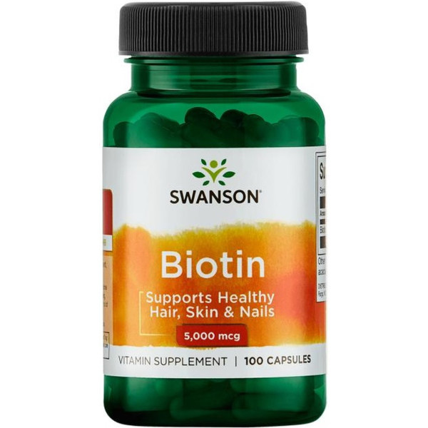 Swanson Biotina. 5000 Mcg 100 Cápsulas