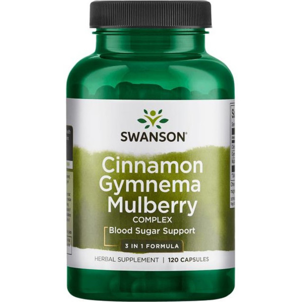 Swanson Complejo Cinnamon Gymnema Mulberry 120 Cápsulas