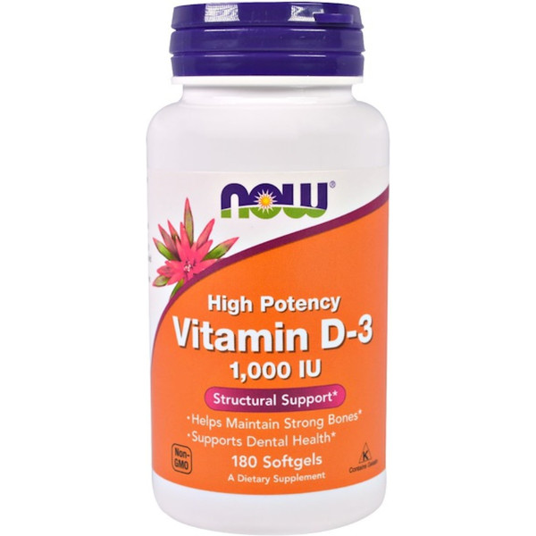 Now Vitamine D-3 Haute Puissance 180 Capsules Végétales