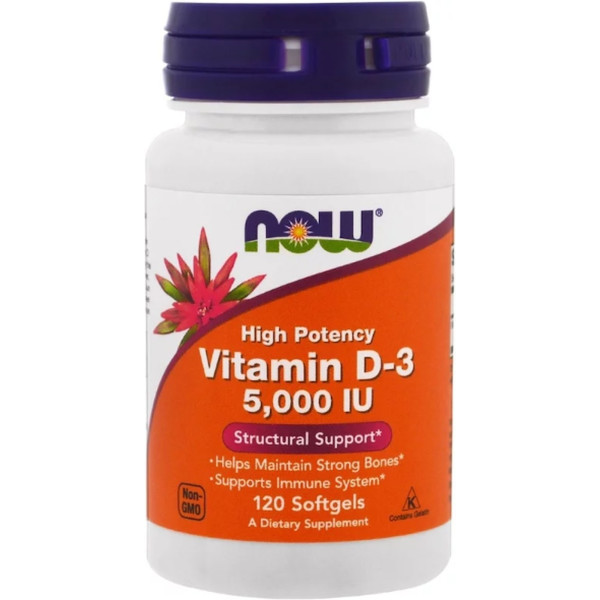 Now Vitamina D3 5000 Iu 120 Cápsulas