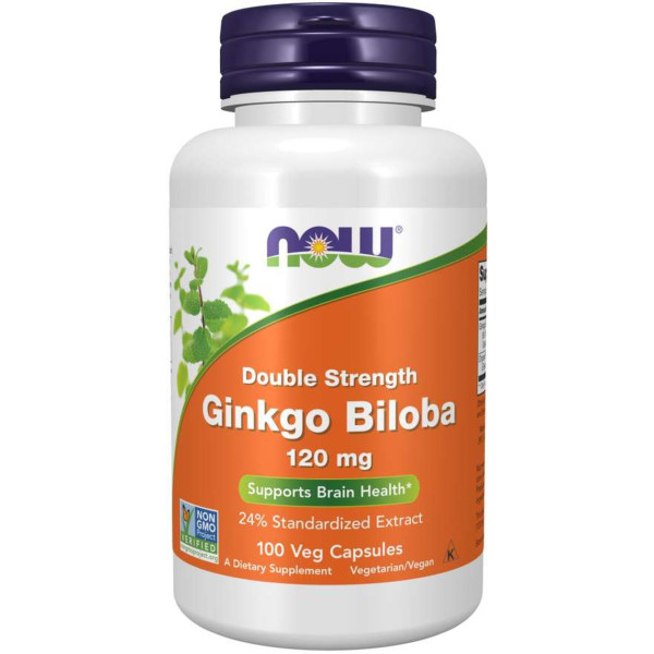 Now Ginkgo Biloba Double Concentration 100 Vegetable Capsules