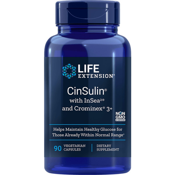 Life Extension Cinsulin Con Insea2 & Crominex 3+ 90 Cápsulas Vegetales