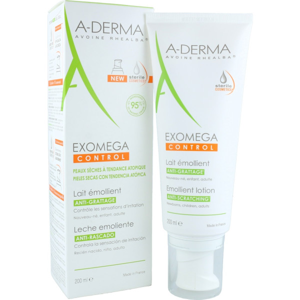 A-derma Exomega Control Emollient Milch Anti-Kratzer 200 ml