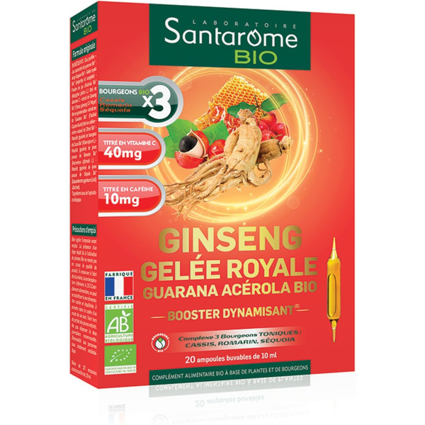 Santarome Ginseng Jalea Real Guaraná Acerola Bio 20 Ampollas