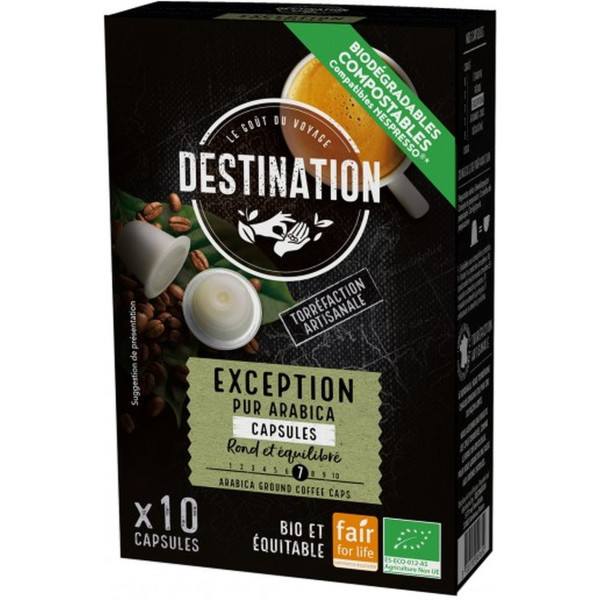 Destination Bio Cápsulas Biodegradables Pur Arabica Exception 10 Cápsulas (café) (café)