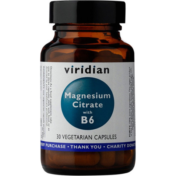 Viridian Magnesio Citrato Con Vitamina B6 30 Cápsulas