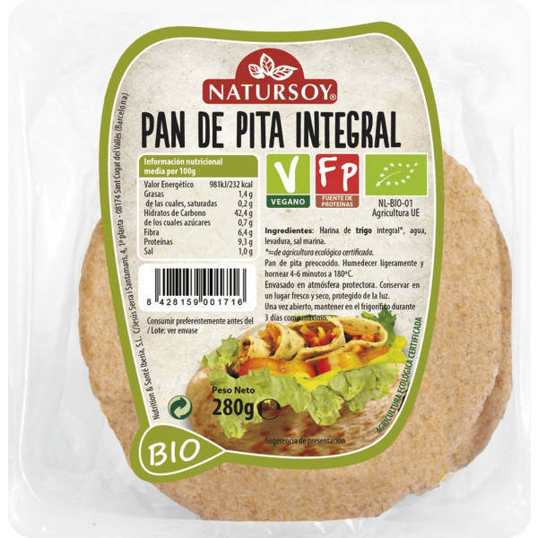 Natursoy Pan De Pita Integral 280 G