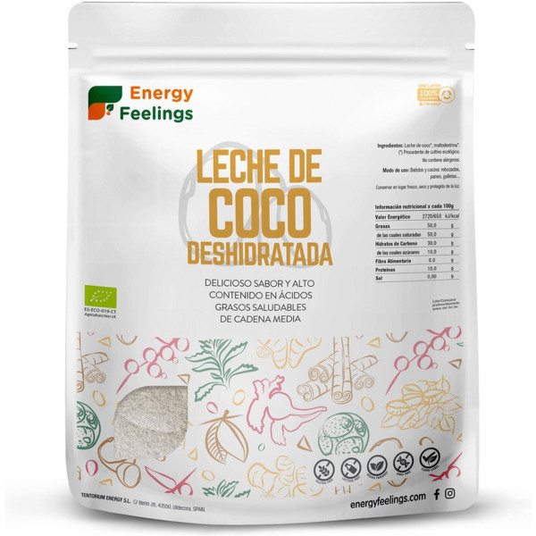 Energy Feelings Bebida De Coco En Polvo Deshidratada Eco Xxl Pack 1 Kg De Polvo