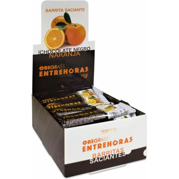 Actafarma Obegrass Barrita Entre Horas (chocolate Negro Naranja) 20 Barritas