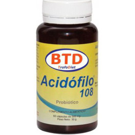 Trofodiet Btd Acidófilo-108 Probiótico Lactobacillus Acidophilus 60 Cápsulas Vegetales