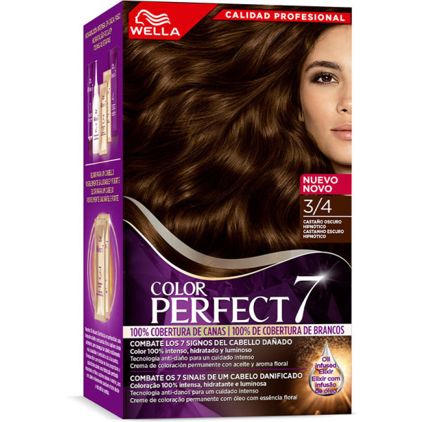 Wella Color Perfect 7 100% Cobertura De Canas 34-castaño Oscuro Hipnótico Mujer