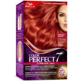 Wella Color Perfect 7 100% cobertura cinza 7744-intense cobre vermelho feminino
