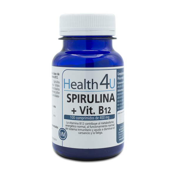 H4U Spirulina+ Vitamina B12 100 comprimidos de 400 mg