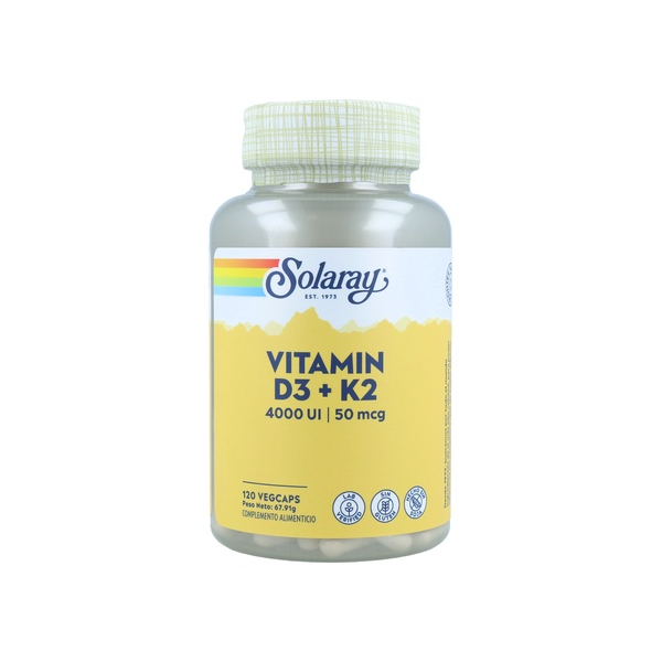 Solaray Vitamina D3 & K2 (Mk7) 120 Caps