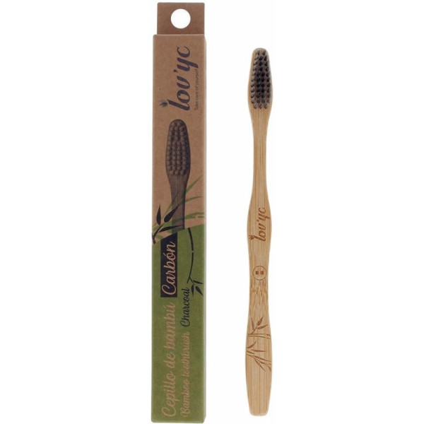 Lovyc Bambus-Zahnbürste mit mittelstark angereicherter Holzkohle, 1 Stück, Unisex