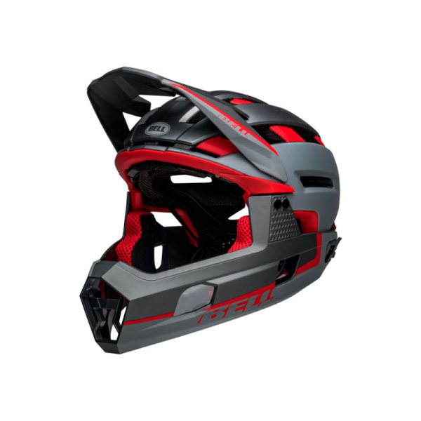 Bell Super Air R Spherical Matte Grey/red L - Casco da ciclismo