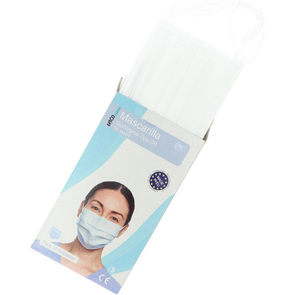 Inca Farma OP-Maske für Erwachsene, hergestellt in Spanien, Weiß, 10 U, Unisex