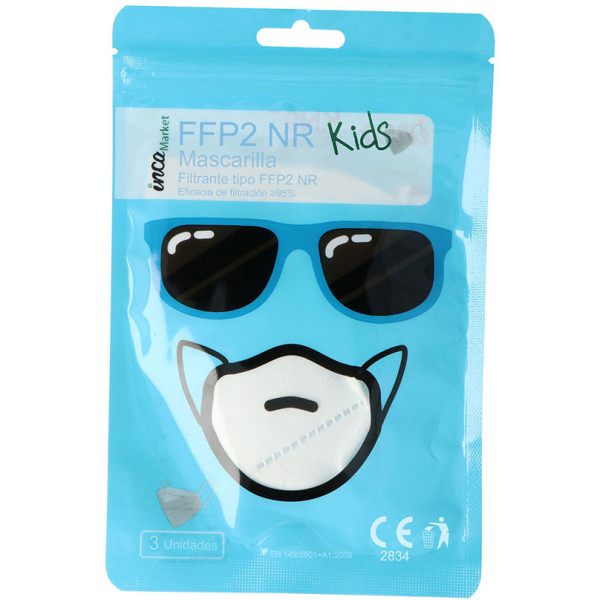 Inca Market Ffp2 Máscara autofiltrante descartável para crianças 3 U unissex