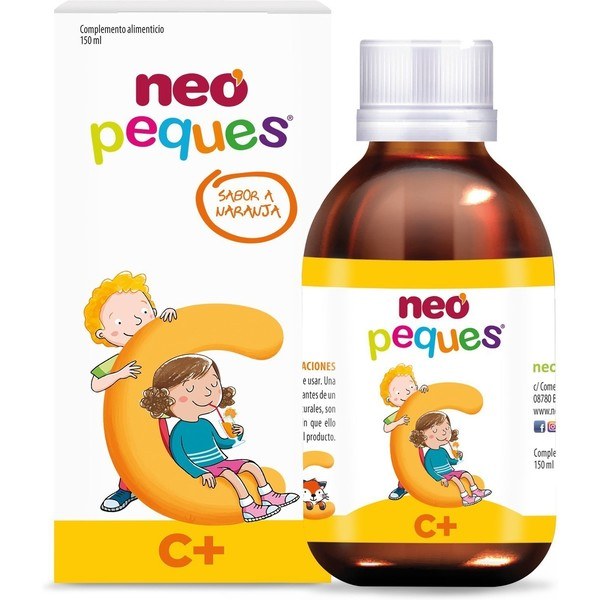Neo Peques - Jarabe Infantil Vitamina C y Zinc Para Niños 150 Ml - Complemento C+ Sabor a Naranja