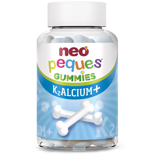 Neo Peques - Kalcium Gummies Bonbons 30 Unités - Gummies Au Calcium, Vitamines K2 D3 - Saveur Yaourt