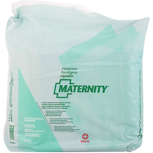 Indasec Maternity Compresa Tocológica Algodón Impermeable 20 U Mujer