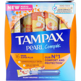 Tampax Pearl Compak Tampón Super Plus 16 U Mujer