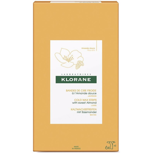 Klorane Cold Wax Strips With Sweet Almond 6 Pieces Unisex