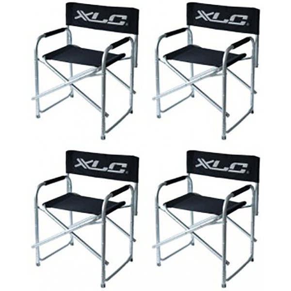 Xlc Set 4 Sillas Plegables Negro