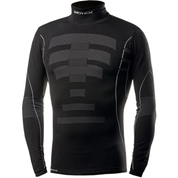 Maillot de Corps Biotex Manches Longues Effet Chaud Thermique Noir 3d