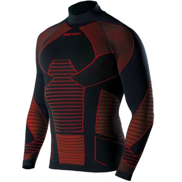 Biotex Langarm-Unterhemd Icebreak Thermal Schwarz/Rot 3d