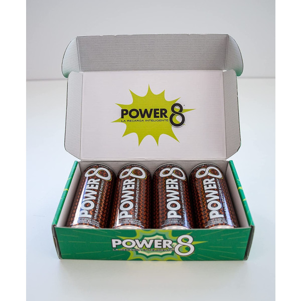 Bebidas Mix Power 8 Energy Drink - Caja 4 Latas - La Primera Bebida Energética Saludable Es Power8