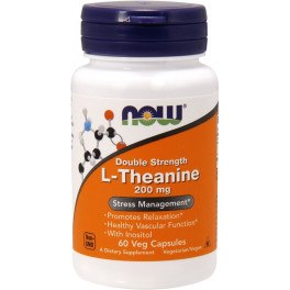 Maintenant L-théanine 200 mg avec Inositl 60 Vcaps