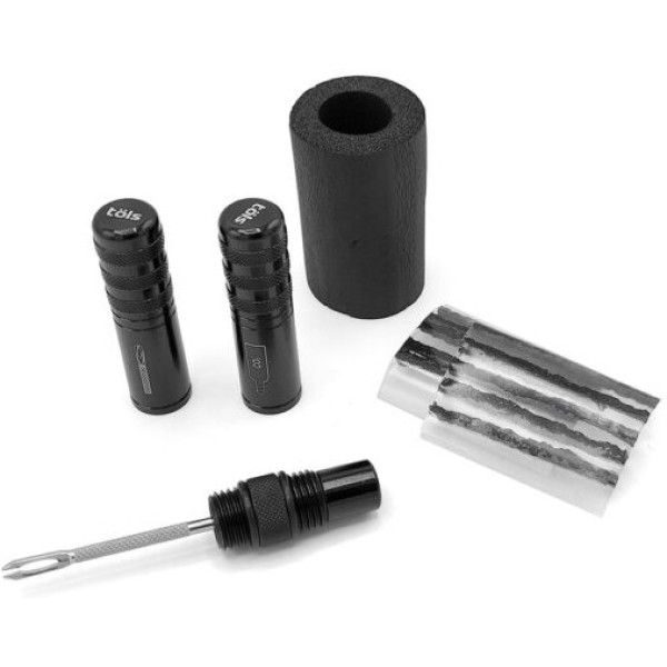 Töls Kit Reparación Tubeless Cnc Negro + Adaptador Co2