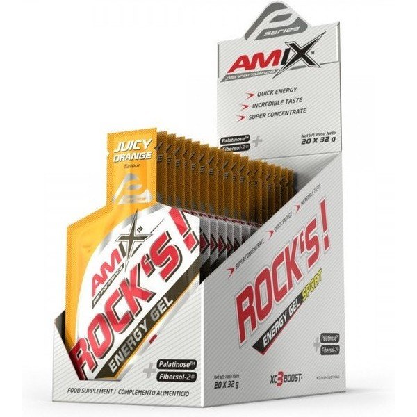 Amix Performance Energy Rock's Gel sans caféine - 20 gels x 32 gr