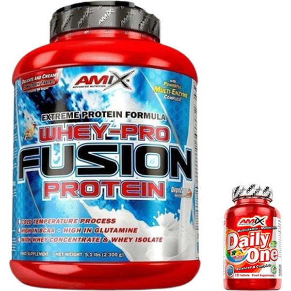 GESCHENKpakket Amix Whey Pure Fusion 2,3 kg + Daily One 30 caps