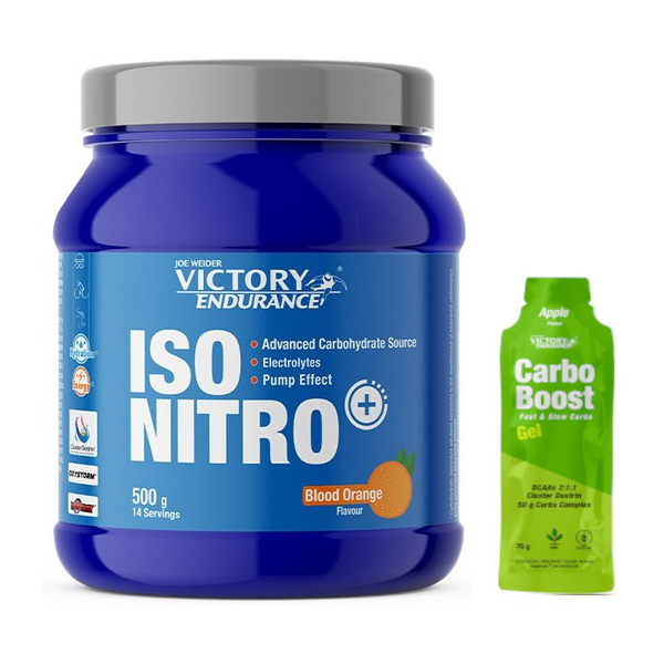 Pack REGALO Victory Endurance Iso Nitro Energy Drink 500g + Carbo Boost Gel 1 Gel X 76 Gr