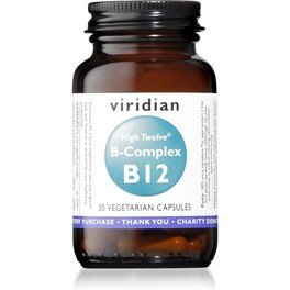 Viridian High Twelve Vitamin B12 Con B-complex 30 Vcaps